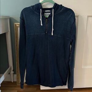Lucky Brand Grey Label Navy Soft Blue Hoodie Sweater, True Indigo, M